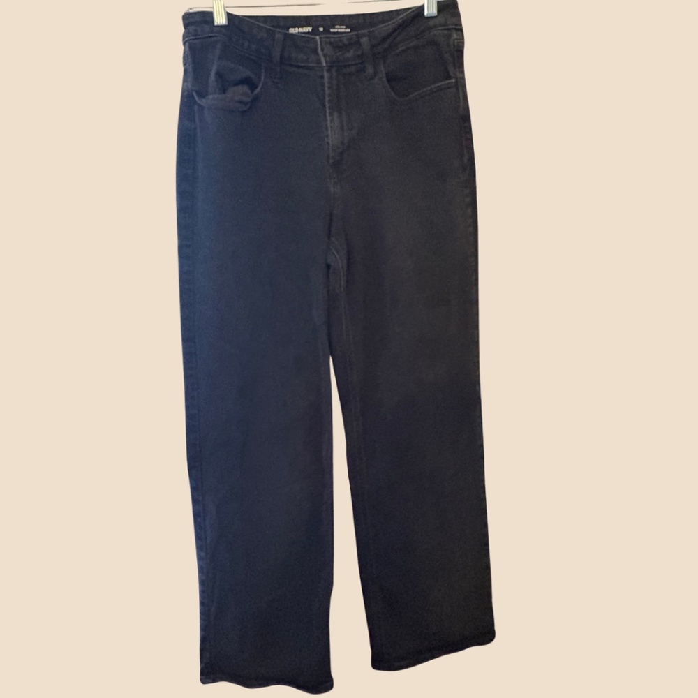 Old Navy WOW Wide Leg High-Rise Black Jeans Size 12 -  Pre-loved